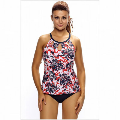 

Sexy round neck strap printed Swimwear vest top excluding swim trunks