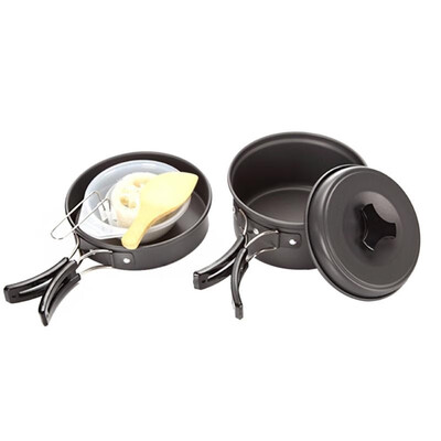 

Portable Outdoor Cooking Set Anodised Aluminum Non-stick Cookware Camping Picnic Hiking Utensils Pot Pan Bowl