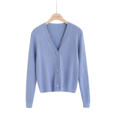 

EFINNY Fashion Button Knit Cardigan Sexy Retro V-neck Short Sweater Women Cardigan