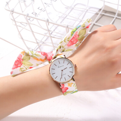 

RM Fashion Flower Cloth Design Watch Sweet Girl Bracelet Watch Womens Dress Watch