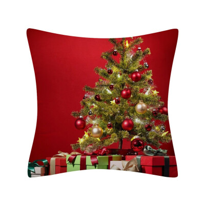 

Siaonvr Christmas Pillow Case Glitter Polyester Sofa Throw Cushion Cover Home Decor