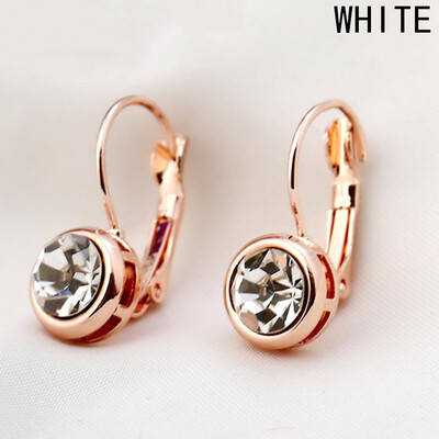 

Temperament Colored Crystal Cublic Zircon Stud Hoop Earrings
