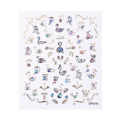 

Vintage Mixed Pattern Star Moon Nail Art Stickers DIY Manicure Decor Decals