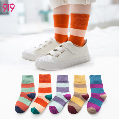 

9i9 5 double autumn&winter striped baby socks 1900303 B models 3-5 years old