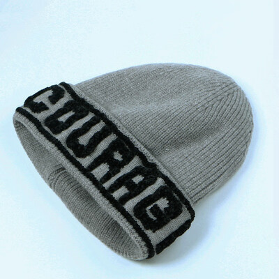 

New autumn&winter letter solid wool cap male&female warm hat simple edge all-in-one casual knitted cap