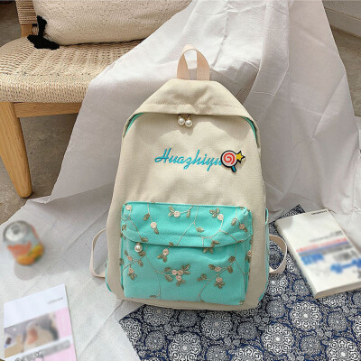 

New Lace Face Small Fresh Flower Student Bag Female Tide Large Capacity Backpack