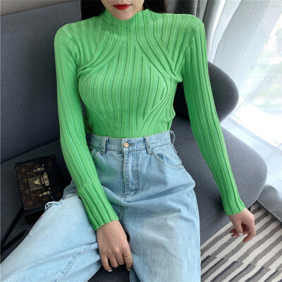 

Korean Version Long Sleeve Loose Sweater Women Slim 7 Colors Sweater Autumn Spring