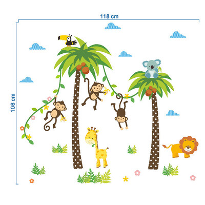 

Animals Tree Monkey Removable Wall Decal Stickers Kids Baby Nursery Room Decor