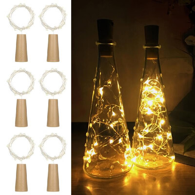 

String Lights Bottle Stopper Atmosphere Lamp 2Meters 20 LED Copper Wire Fairy White Twistable String Light