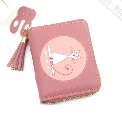 

Tailored Women s Outdoor Fashion Trend Solid Color Fringed Leather Card Wallet