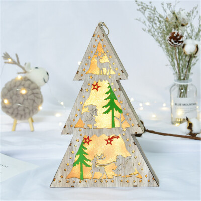 

Siaonvr LED Light Wood House Cute Christmas Tree Ornaments Window Holiday Decoration