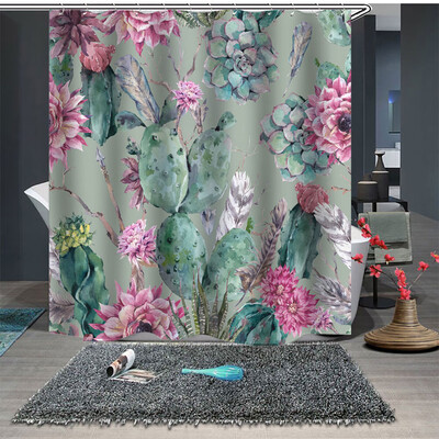 

〖Follure〗Popular Waterproof Shower Curtain With 12 Hooks Printed Bathroom 180x180cm