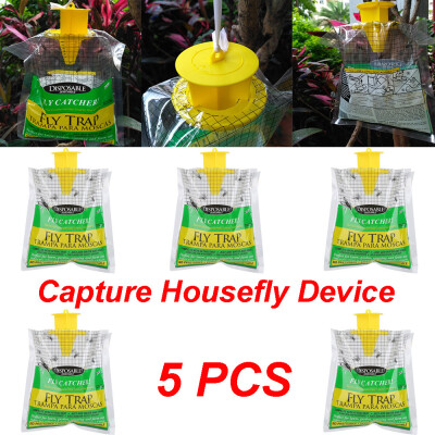 

JPGIF 5PCS Disposable Fly Trap Catcher Fly Catcher Insect Trap Hanging Style Pest Control