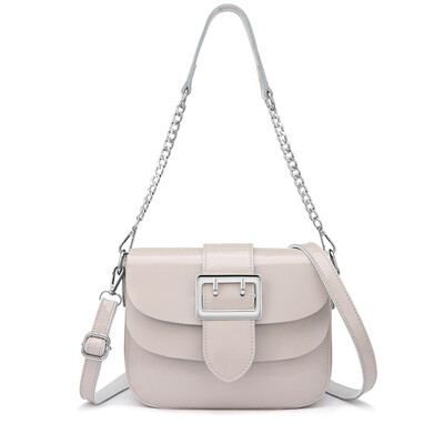 

REALER brand patent leather handbags for women fashion messenger bag women high quality Chain shoulder bag female tote white