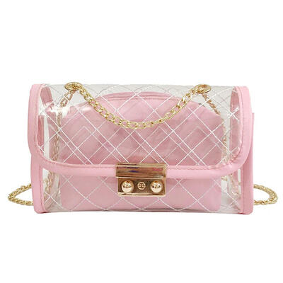 

Summer Simple Women Beach Casual Shoulder Bag Clear PVC Chain Messenger Bag
