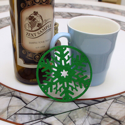 

〖Follure〗2PC Christmas Coffee Table Water Snowflake Coaster Insulation Pad Coaster Doily