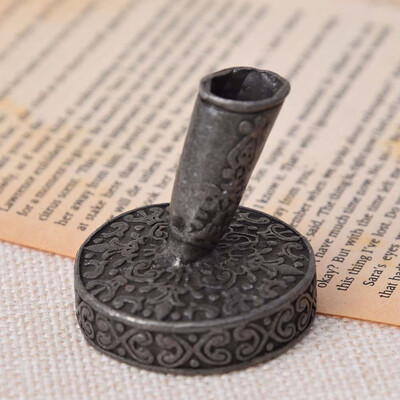 

Feather Pen Nib Stand Metal Round Pen Holder Base Cap Fountain Pen Accessories Stainless Steel Stationery Gift European Vintage