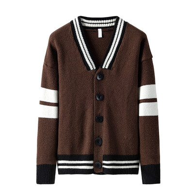 

Toponeto Mens Casual Knit Single-Breasted Jacket Cardigan Long Sleeve Jacket Shirt