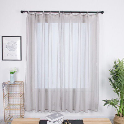 

Gobestart Leaves Curtain Tulle Window Treatment Voile Drape Valance 2 Panel Fabric