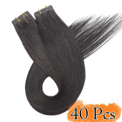 

Tape in Human Hair Extensions Highlight Balayage Long Straight Seamless Skin Weft Glue in Hairpieces Invisible Double Sided Tape