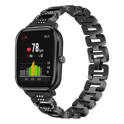 

ECSEM Bling Bracelet Compatible with Amazfit GTS Smartwatch 20mm Bands for Women Stainless Steel Sparkling Rhinestones Wristbands