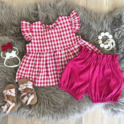 

Summer Infant Toddler Baby Girl T-shirt Skirt TopShort Pants Outfit Clothes Set