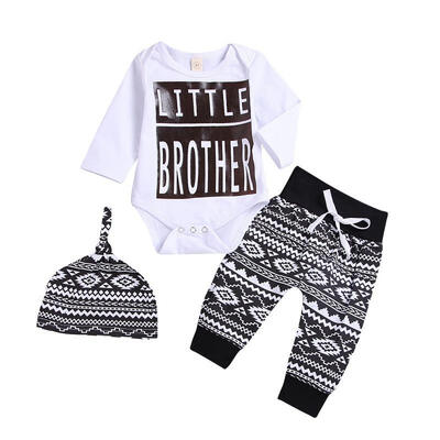 

3PCS Newborn Infant Boy Girl Baby Outfits Clothes Set Romper Bodysuit Pants