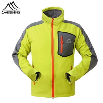 

SAENSHING Waterproof softshell Jacket Men Hiking Fleece Rain Coat Fishing Windbreaker Outdoor Camping Trekking Soft shell Jacket