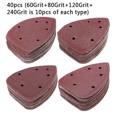 

40pcs 40mm Sanding Sheets Detail Palm Sander Sand Paper 60 80 120 240 Grit Mixed