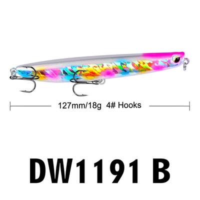 

1PCS Lifelike Wobbler Tackle Crankbait Plastic Artificial Hard Baits Treble Fishing Hooks 127mm 18g