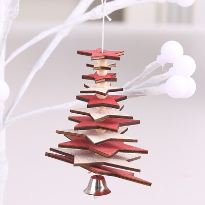 

〖Follure〗Christmas Tree Wooden Hanging Pendant Store Door Ornament Xmas Home Decor