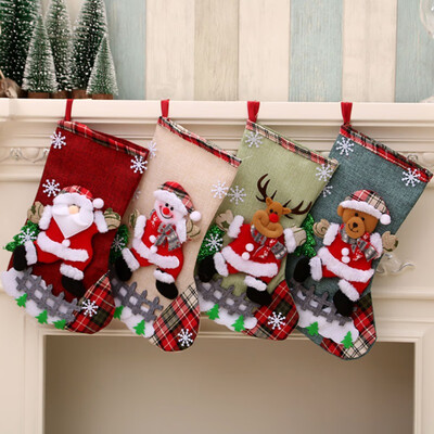 

Linen large Christmas stocking