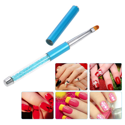 

UV Gel Brush Nail Art UV Gel Painting Brush Pen Nylon Brush Head Nail Art Salon Pen Brush Rhinestone Crystal Handle DIY Nail Tools