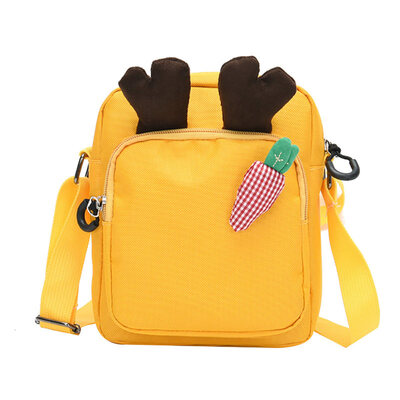 

Lovely Deer Horn Carrot Solid Color Zipper Women Mini Crossbody Shoulder Bag