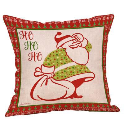 

Tailored Cotton Linen Christmas Tree Zipper Closure Pillow Case Throw Cushion Cover Home