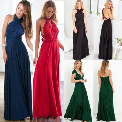 

Women Evening Dress Convertible Multi Way Wrap Bridesmaid Formal Long Dresses