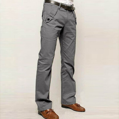 

Gobestart Fashion Men Casual Skinny Slim Solid Straight Zipper Pocket Long Pants Trousers