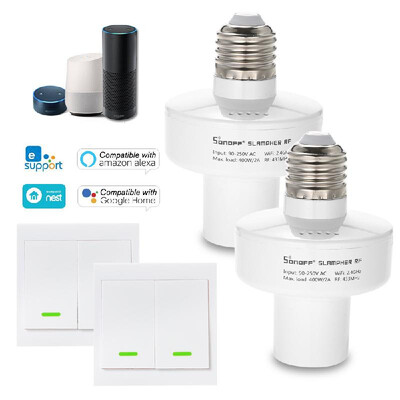 

3PCS SONOFF Slampher ITEAD WiFi Smart Light Bulb Holder 433MHz RF E27 Wireless Lamp Holder Compatible with Amazon Alexa & for Goog