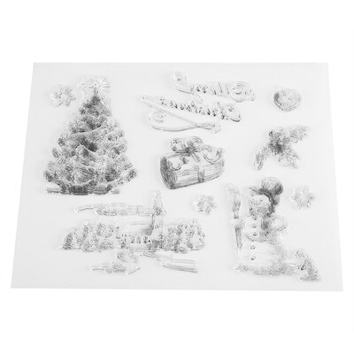 

Christmas Snowman Tree Silicone Clear Stamp Scrapbook Album Home Decor Gift Card Kid Adult DIYSilicone stamp