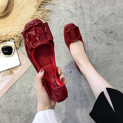 

Flat shoes women 2019 new grandma shoes students Korean version of Joker gentle shoes fairy low heel autumn shoes bean shoes