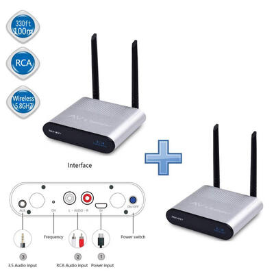 

Measy AU680 Wireless Audio Transmitter Receiver Stereo Music Sender Kit