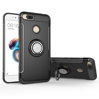 

Back Cover For Xiaomi Mi A1 Mi 5X Case Car Holder Stand Hard PC Silicon Ring Suction Bracket Celulars