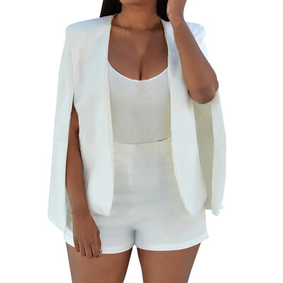 

Toponeto Women Loose Short Cloak Blazer Coat Cape Cardigan Jacket Trench Outwear BKL