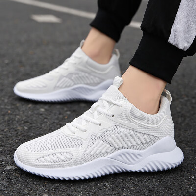 

Mens shoes breathable fashion white trend mens sports breathable mesh thin mesh shoes low to help tide shoes