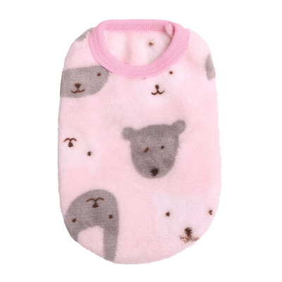 

Pet Dog Warm Clothes Cute Cartoon Animals Pattern Vests for Winter Puppy Warm Thick Shirt Coral Velvet Vests Pet Dog Supplies