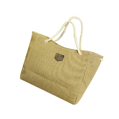 

Leisure Solid Color Canvas Large Capacity Handbag Woman Shoulder Bag Tote Pouch