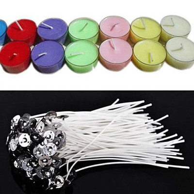 

Siaonvr Pack 100 Pre Waxed Candle Wicks For Candle Making With Sustainers 12cm Long