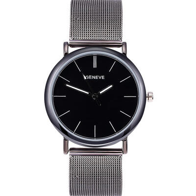 

Hot Sale Metal Mesh Band Watch Minimalist Luxury Women Mens Stainless Steel Quartz Wristwatch Silver Rose Gold Unisex Watches