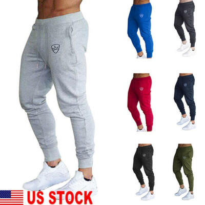 

Men Sport Pants Long Trousers Tracksuit Fitness Workout Joggers Gym Sweatpant US