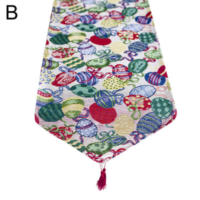 

Nordic Lovely Easter Rabbit Eggs Printed Tablecloth Table Runner Kitchen Decor